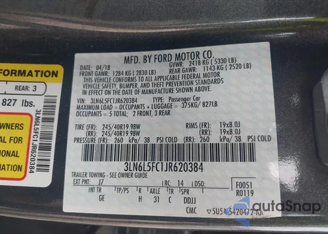 2018 Lincoln Mkz Reserve from USA, damaged, VIN 3LN6L5FC1JR620384